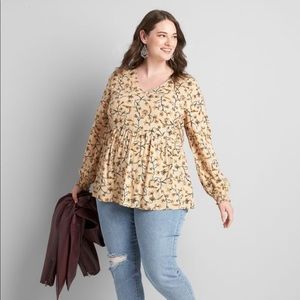 Golden floral blouse from Lane Bryant